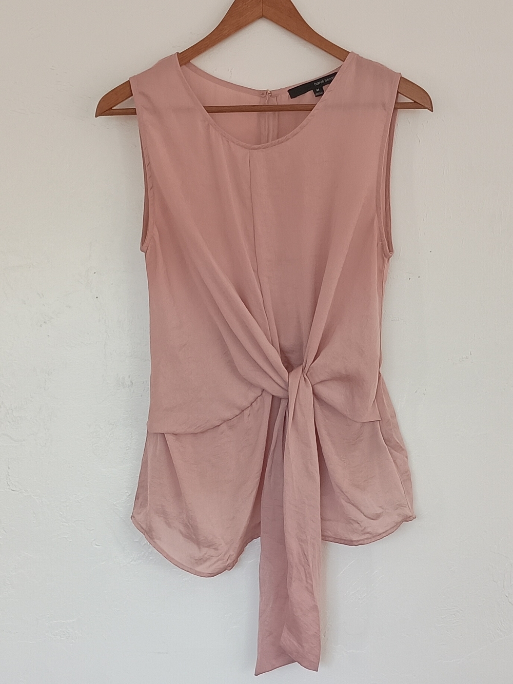 Harve Benard Sleeveless Front-Tie Pink Top
